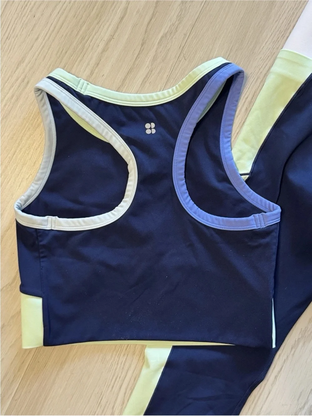 Sweaty Betty Power Sports Bra & 7/8 length leggings Colorblock Racerback LK new